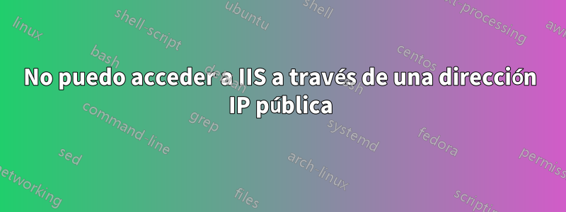 No puedo acceder a IIS a través de una dirección IP pública