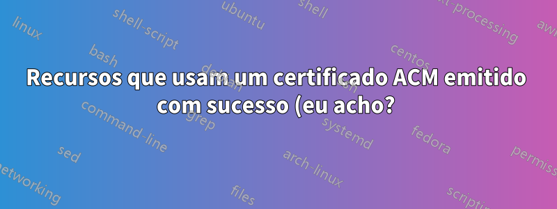 Recursos que usam um certificado ACM emitido com sucesso (eu acho?) produzem net::ERR_CERT_AUTHORITY_INVALID quando acessados