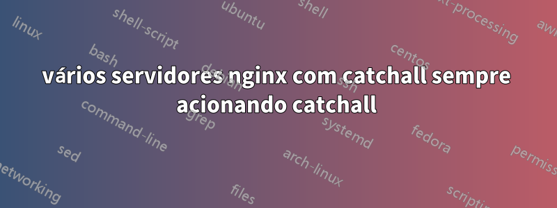 vários servidores nginx com catchall sempre acionando catchall