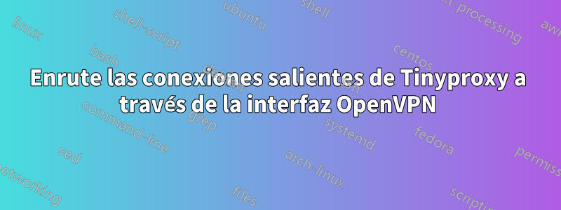 Enrute las conexiones salientes de Tinyproxy a través de la interfaz OpenVPN