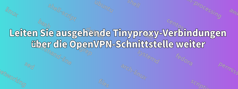 Leiten Sie ausgehende Tinyproxy-Verbindungen über die OpenVPN-Schnittstelle weiter