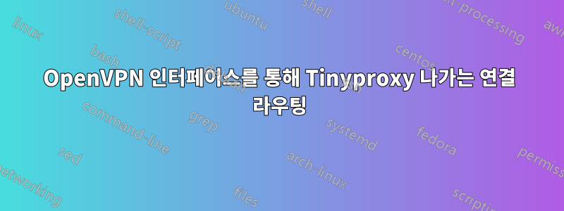 OpenVPN 인터페이스를 통해 Tinyproxy 나가는 연결 라우팅