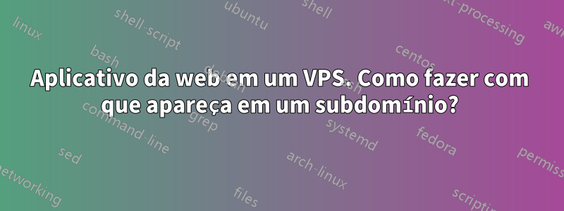 Aplicativo da web em um VPS. Como fazer com que apareça em um subdomínio?