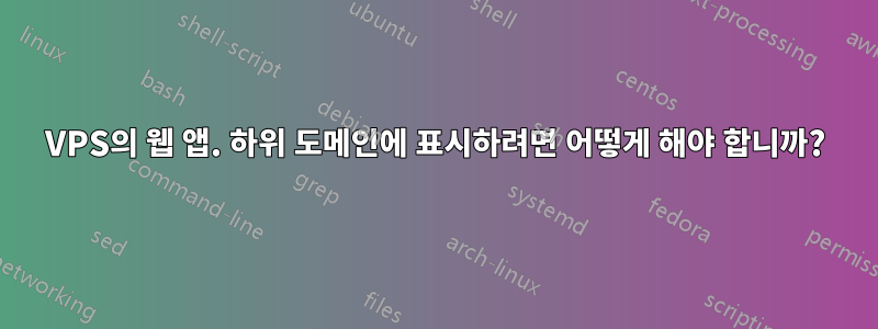 VPS의 웹 앱. 하위 도메인에 표시하려면 어떻게 해야 합니까?