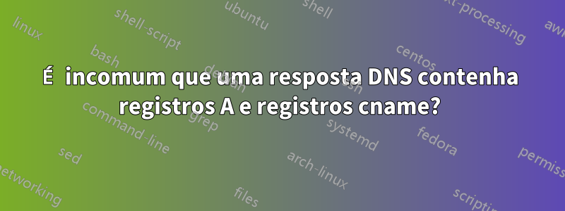 É incomum que uma resposta DNS contenha registros A e registros cname?