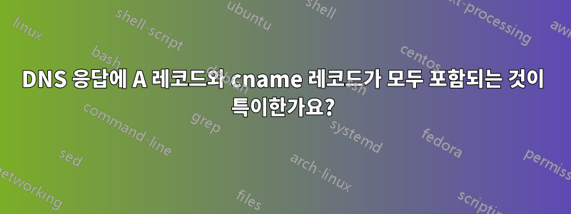 DNS 응답에 A 레코드와 cname 레코드가 모두 포함되는 것이 특이한가요?