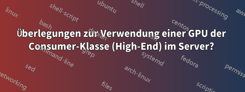 Überlegungen zur Verwendung einer GPU der Consumer-Klasse (High-End) im Server?