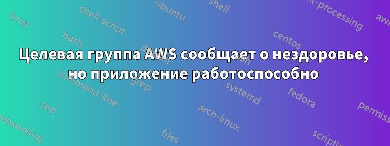 Целевая группа AWS сообщает о нездоровье, но приложение работоспособно