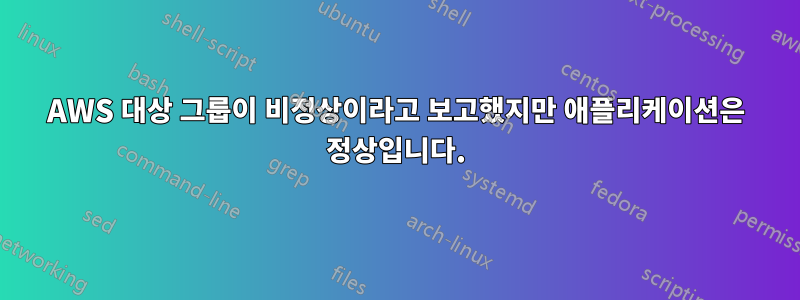 AWS 대상 그룹이 비정상이라고 보고했지만 애플리케이션은 정상입니다.