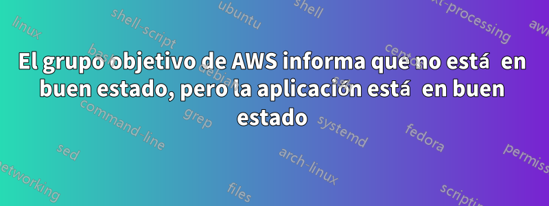 El grupo objetivo de AWS informa que no está en buen estado, pero la aplicación está en buen estado