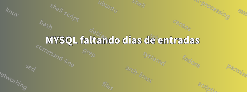 MYSQL faltando dias de entradas