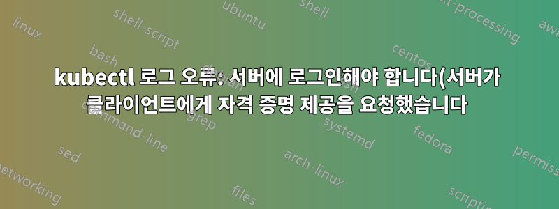 kubectl 로그 오류: 서버에 로그인해야 합니다(서버가 클라이언트에게 자격 증명 제공을 요청했습니다).