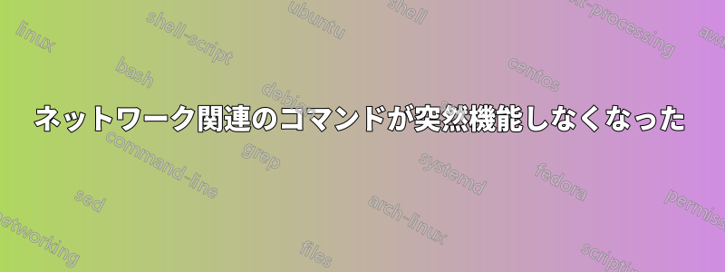 ネットワーク関連のコマンドが突然機能しなくなった