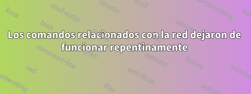 Los comandos relacionados con la red dejaron de funcionar repentinamente