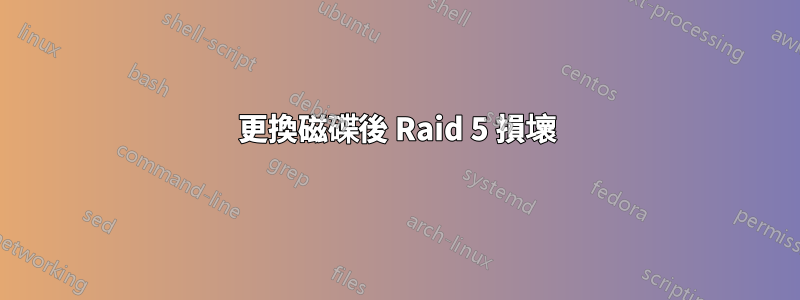 更換磁碟後 Raid 5 損壞