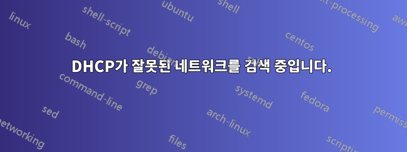 DHCP가 잘못된 네트워크를 검색 중입니다.