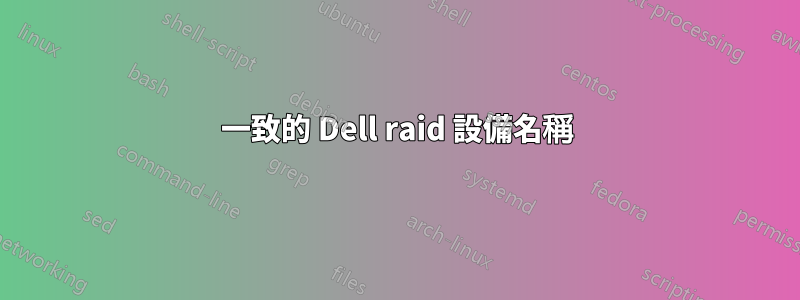 一致的 Dell raid 設備名稱