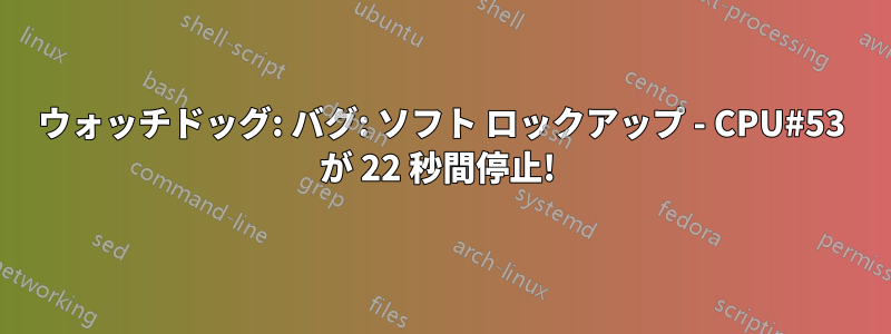 ウォッチドッグ: バグ: ソフト ロックアップ - CPU#53 が 22 秒間停止! 