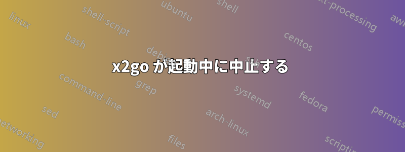 x2go が起動中に中止する