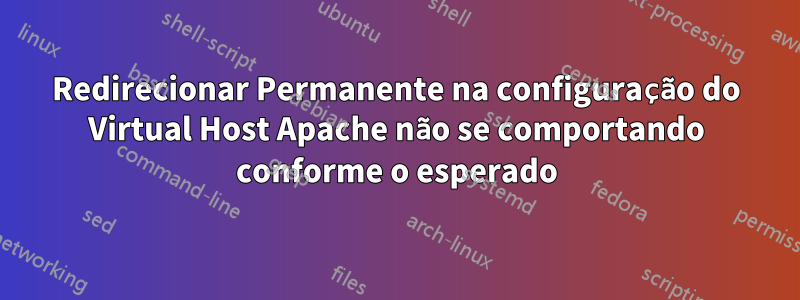 Redirecionar Permanente na configuração do Virtual Host Apache não se comportando conforme o esperado