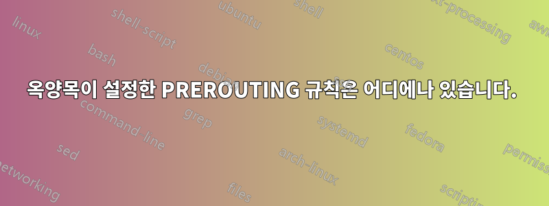 옥양목이 설정한 PREROUTING 규칙은 어디에나 있습니다.