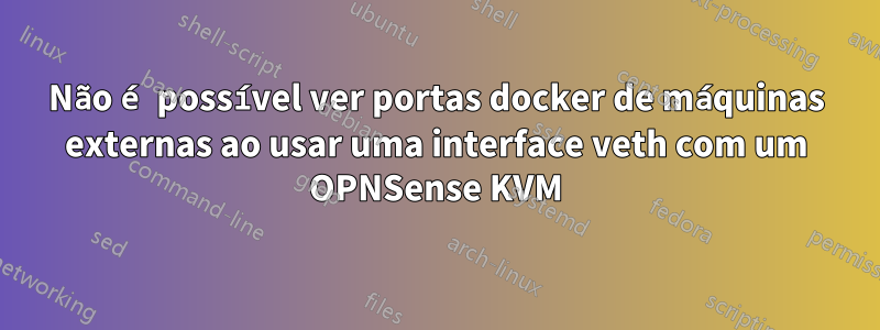 Não é possível ver portas docker de máquinas externas ao usar uma interface veth com um OPNSense KVM