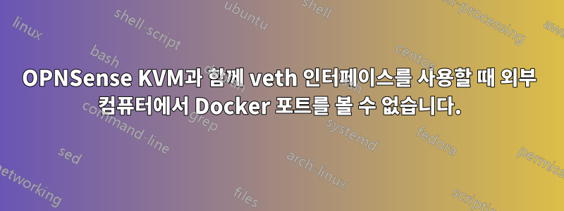 OPNSense KVM과 함께 veth 인터페이스를 사용할 때 외부 컴퓨터에서 Docker 포트를 볼 수 없습니다.