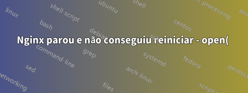 Nginx parou e não conseguiu reiniciar - open() “/run/nginx.pid” falhou