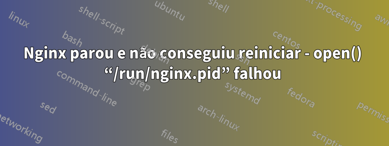 Nginx parou e não conseguiu reiniciar - open() “/run/nginx.pid” falhou