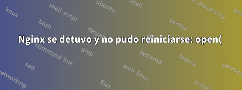 Nginx se detuvo y no pudo reiniciarse: open() “/run/nginx.pid” falló