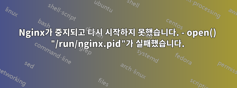 Nginx가 중지되고 다시 시작하지 못했습니다. - open() "/run/nginx.pid"가 실패했습니다.