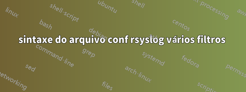 sintaxe do arquivo conf rsyslog vários filtros