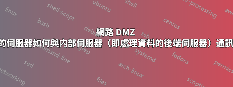 網路 DMZ 中的伺服器如何與內部伺服器（即處理資料的後端伺服器）通訊？