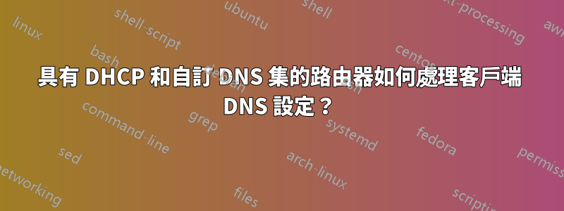 具有 DHCP 和自訂 DNS 集的路由器如何處理客戶端 DNS 設定？