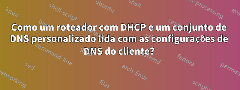 Como um roteador com DHCP e um conjunto de DNS personalizado lida com as configurações de DNS do cliente?