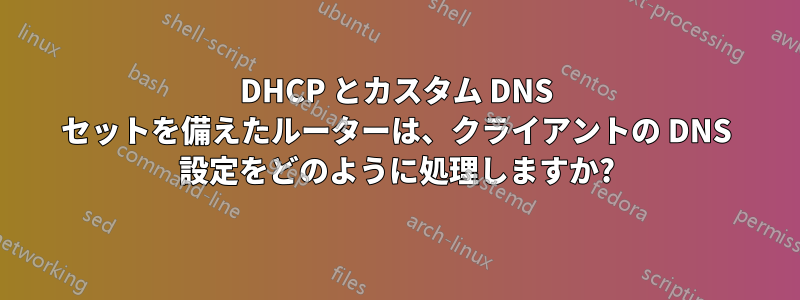 DHCP とカスタム DNS セットを備えたルーターは、クライアントの DNS 設定をどのように処理しますか?