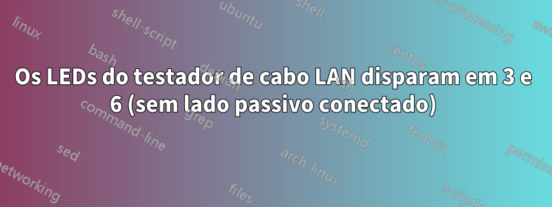 Os LEDs do testador de cabo LAN disparam em 3 e 6 (sem lado passivo conectado)