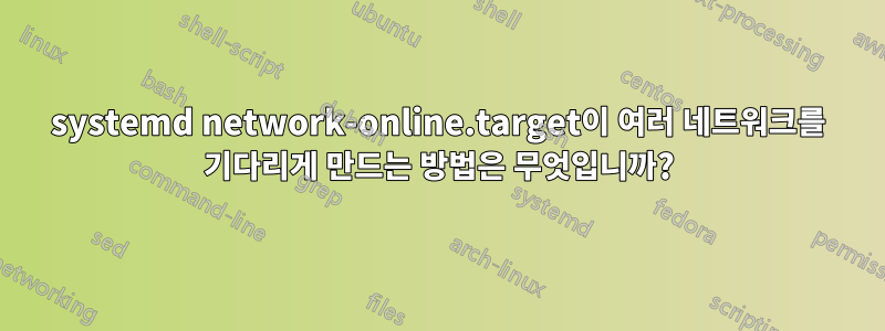 systemd network-online.target이 여러 네트워크를 기다리게 만드는 방법은 무엇입니까?