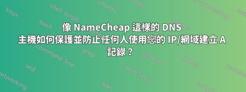 像 NameCheap 這樣的 DNS 主機如何保護並防止任何人使用您的 IP/網域建立 A 記錄？ 