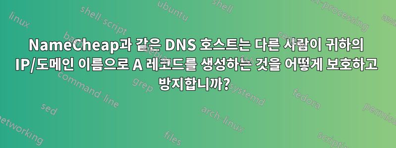 NameCheap과 같은 DNS 호스트는 다른 사람이 귀하의 IP/도메인 이름으로 A 레코드를 생성하는 것을 어떻게 보호하고 방지합니까? 