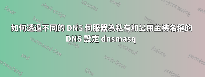 如何透過不同的 DNS 伺服器為私有和公用主機名稱的 DNS 設定 dnsmasq 