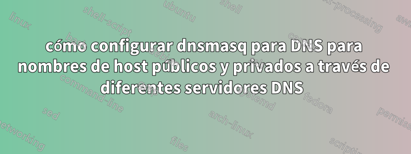 cómo configurar dnsmasq para DNS para nombres de host públicos y privados a través de diferentes servidores DNS 