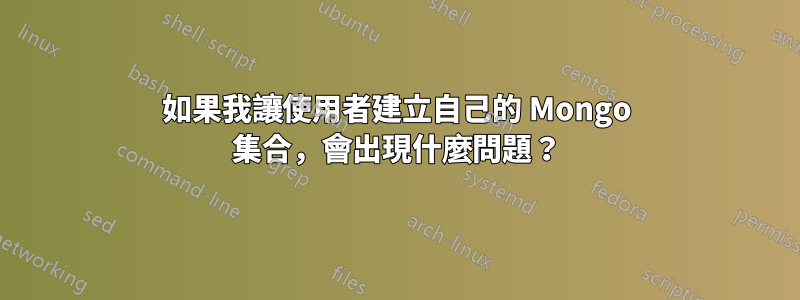 如果我讓使用者建立自己的 Mongo 集合，會出現什麼問題？