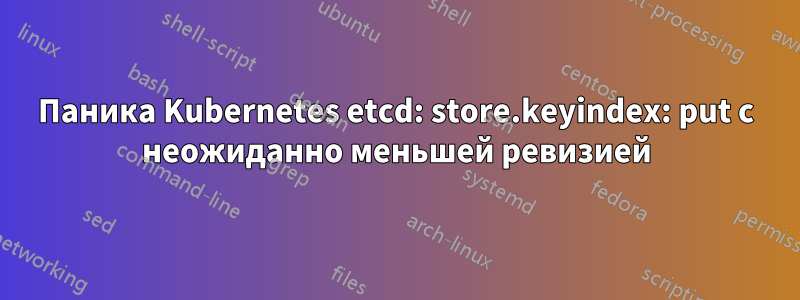 Паника Kubernetes etcd: store.keyindex: put с неожиданно меньшей ревизией