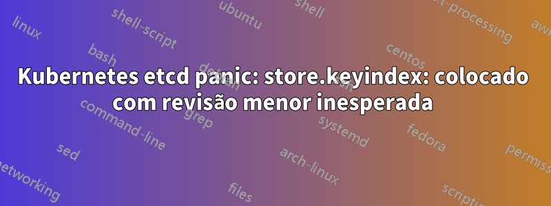 Kubernetes etcd panic: store.keyindex: colocado com revisão menor inesperada