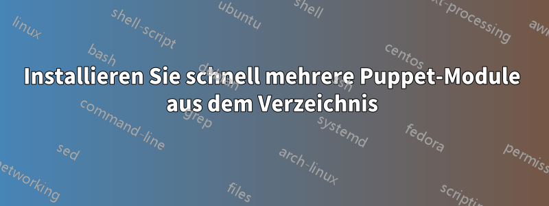 Installieren Sie schnell mehrere Puppet-Module aus dem Verzeichnis