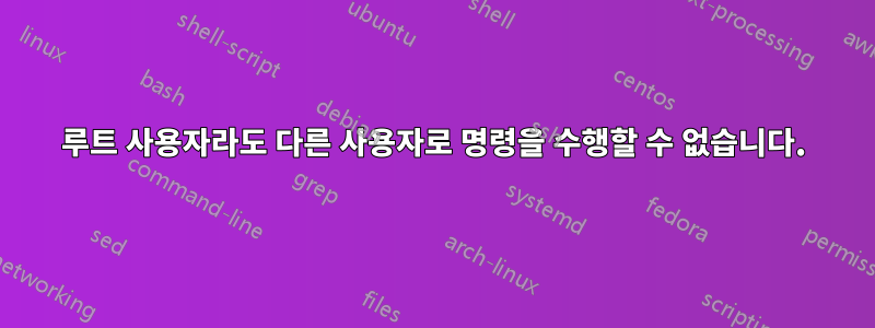 루트 사용자라도 다른 사용자로 명령을 수행할 수 없습니다.