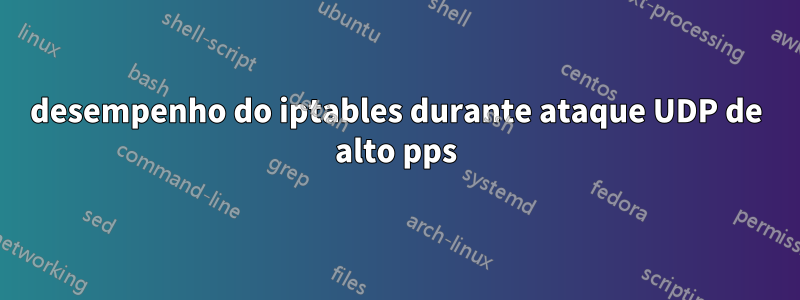 desempenho do iptables durante ataque UDP de alto pps