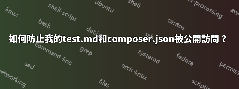 如何防止我的test.md和composer.json被公開訪問？