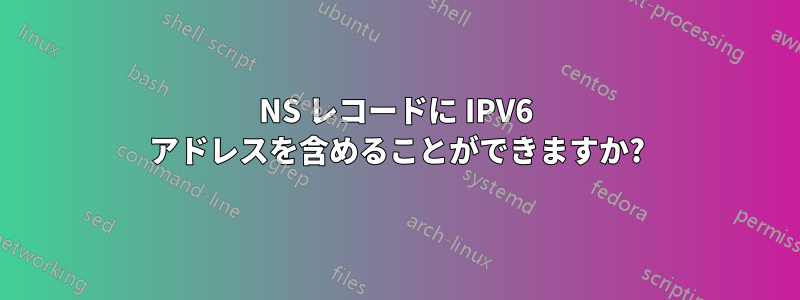NS レコードに IPV6 アドレスを含めることができますか?